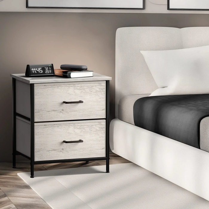 Sorbus Dresser with 2 Faux Wood Drawers and Steel Frame Storage Unit